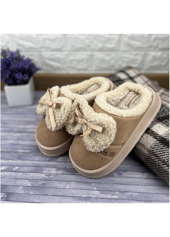 Бежевые жiночi домашнi тапочки на платформi е-001206-1 бежевi Sanlin