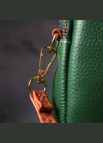 Сумка через плечо трапеция женская кожаная 22268 Зеленая Vintage (302007792)