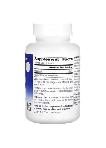 Натуральна добавка Melatonin 1mg Sleep Science, 100 льодяників М'ята Source Naturals (293418027)