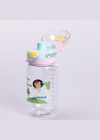 Бутылка для воды детская 550 мл с ремешком и трубочкой для спорта и школы 20 см Зеленая HP-14-45GR Yiwu (326177856)