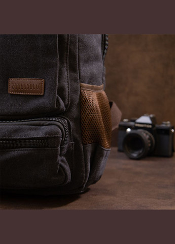 Рюкзак текстильный дорожный унисекс на два отделения 20611 Черный Vintage (331910879)