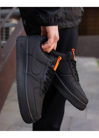 КРОССОВКИ ЖЕНСКИЕ NIKE AIR FORCE 1 07 LOW TOTAL BLACK НАЙК АИР ФОРС 1 ПРЕМИУМ No Brand чёрные демисезоны (369391618)