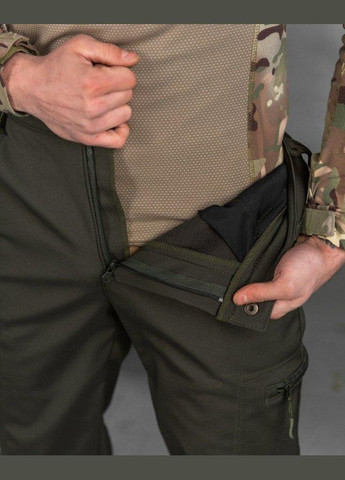 Тактические штаны SoftShell oliva с резинкой ВТ7618 M No Brand (289872511)