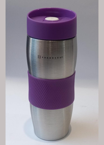 Термокружка EB621 с силиконовым ободком 380мл Фиолетовая Edenberg (303776771)