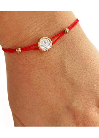 Браслет "Красная Нить с Позолоченной Вставкой" 17см-20см, Позолота No Brand (362535145)