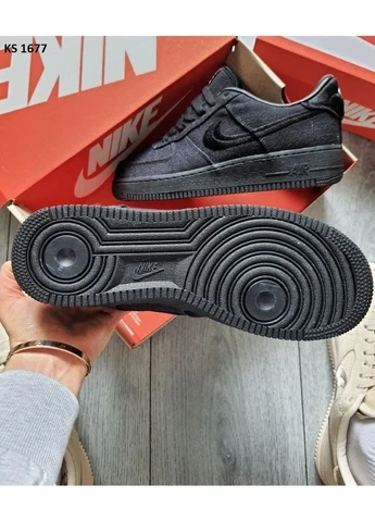 КРОССОВКИ ЖЕНСКИЕ NIKE STUSSY X AIR FORCE 1 LOW BLACK LOW НАЙК АИР ФОРС ЧЕРНЫЕ No Brand чёрные демисезоны (390651237)