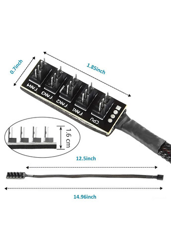 PWM хаб разветвитель на 5 вентиляторов 3/4 pin No Brand (327400492)