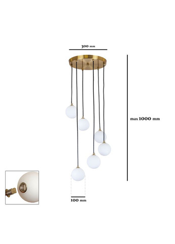 Підвісний світильник 761P1006F-6 BRZ+WH (300) (LVS4357) Levistella (323003311)