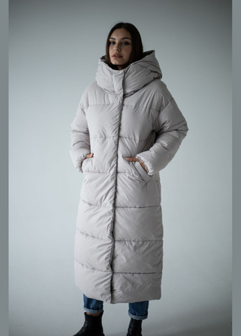Бежева зимня пуховик довгий зимовий жіночий SK