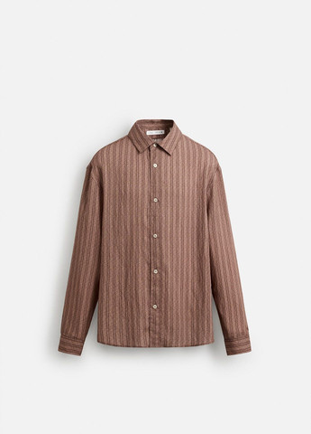 Темно-розовая рубашка в полоску Zara