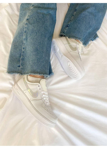 КРОССОВКИ ЖЕНСКИЕ NIKE AIR FORCE WHITE HOLOGRAM НАЙК АИР ФОРС 1 ПРЕМИУМ No Brand белые демисезоны (369390313)