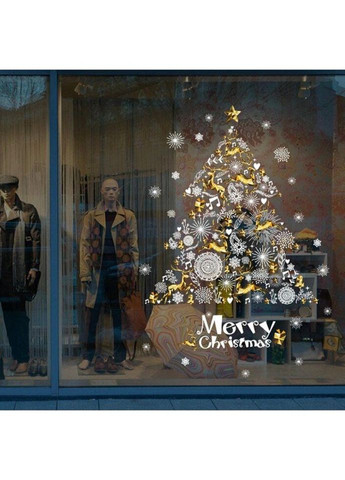 Набор новогодних наклеек на окно Happy New Year 7 13789 60х90 см 1 лист No Brand (335583569)