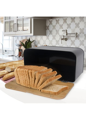 Хлібниця металева прямокутна 35х21х21 см чорний Maestro MR-1770 (351363109)