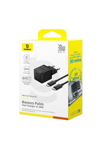 Сетевой адаптер Palm Fast Charger 1C 30W + Cable Type-C to Type-C P10111605113-01 Baseus (338378096)