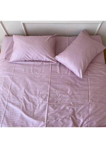 Постільна білизна Пудра страйп сатин PREMIUM Полуторний розмір, наволочки 50/70 No Brand (364218343)