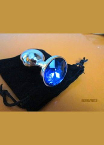 Середня анальна пробка з бузковим кристалом у чохлі 8*3.4 см Металева No Brand (340914562)