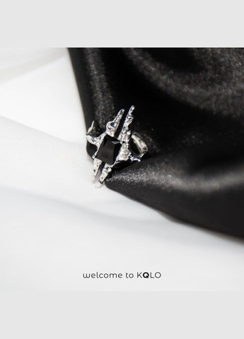 Колечко Пространство загадочное готическое с черным камнем причудливое необычное кольцо в стиле гранж панк харадзюку элегантное No Brand (311222942)