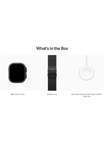 Смарт-годинник Watch Ultra 2 49mm Black Titanium Case with Black Titanium Milanese Loop Large (MYTC3) [114879] Apple (400901743)