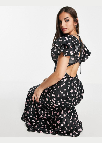 Чорна сукня максі атласна Asos