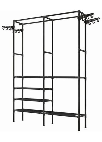 Вешалка для одежды стойка Simple Coat Rack Double Row 86×43×173 см с полками (2104619112) No Brand (378629708)