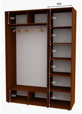 Шафа-купе дводверна 170*60*250 см Горіх лісовий 2 двері ДСП Алекса (360444793)