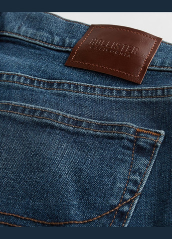 Синие демисезонные джинсы slim straight hc9471m Hollister