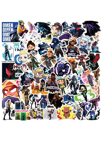 Набір інтер'єрних наклейок Valorant / Валорант, наклейки для гаджетів, стікери для ноутбука Набір 10шт No Brand (323141481)