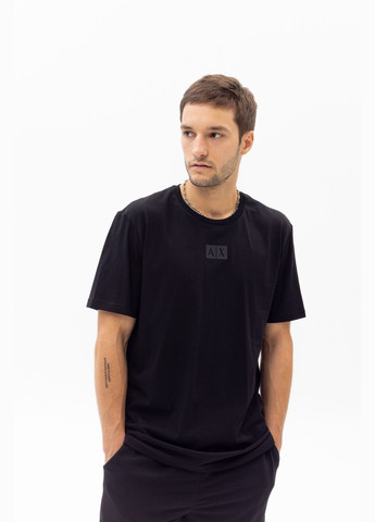 Черная базовая футболка с лого a x с коротким рукавом Vakko