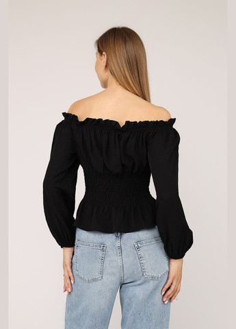 Чёрная женская блуза цвет черный цб-00277415 Yuki