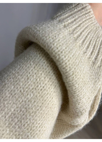 Бежевий демісезонний светр жіночий fancy matinee 539 оверсайз однотонний No Brand