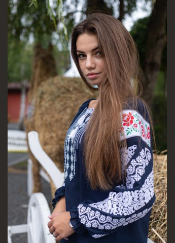 Жіноча вишиванка Аничка темно-синя Galychanka 6920 (326520059)