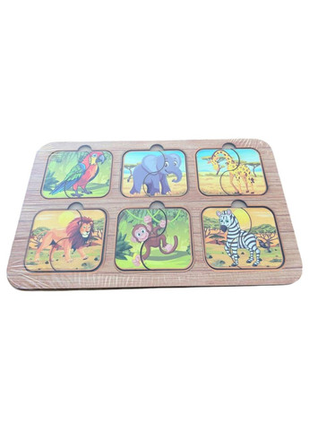 Развивающая игра для детей Пазл деревянный развивающий 6 картинок животных No Brand (330774525)