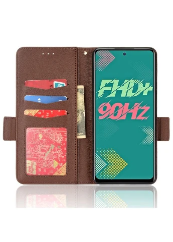 Чохол-книжка Idewei Side Lock для Infinix Hot 11S Brown No Brand (361903825)