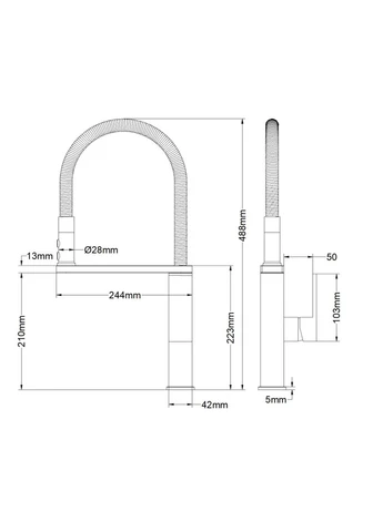 Комплект кухонной мойки Kraft KRF 60х50HM PVD (3.0/1.0 мм) Kroner (372130512)