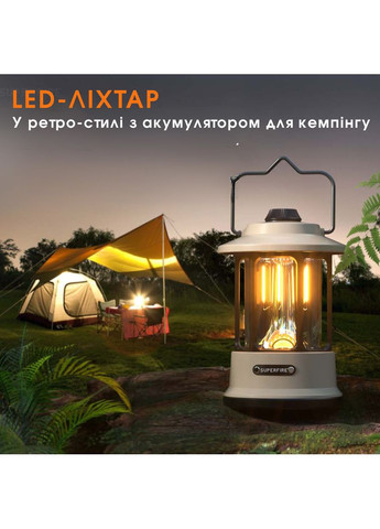 Фонарь - Powerbank "Ретро" Кемпинговый T35 SUPERFIRE (372179081)