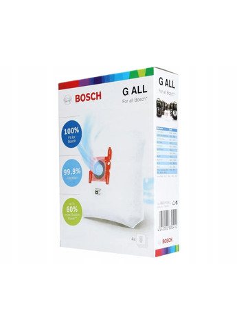 Мішки для пилососу G ALL BBZ41FGALL (Набір мішків пилозбірників Siemens 17000940 - 4 шт) Bosch (366391589)