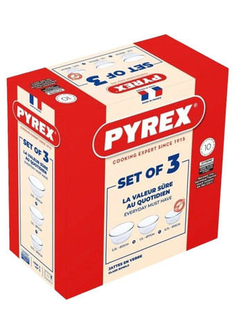 Форма с/к н-р мисок 3шт (0.7л, 1.1л, 2.3л) (913S603/8044) Pyrex (365274926)