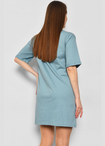 Туника женская из ткани лакоста голубого цвета Let's Shop (290981392)