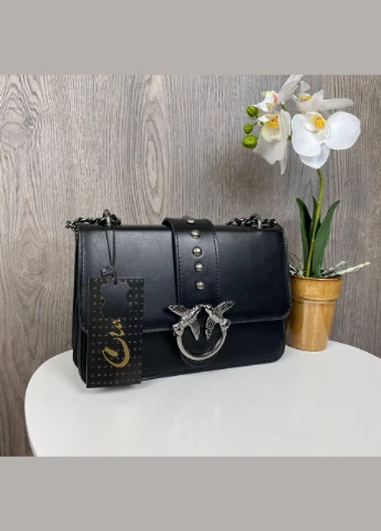 Жіноча шкіряна міні сумка клатч з пташками No Brand (298997986)