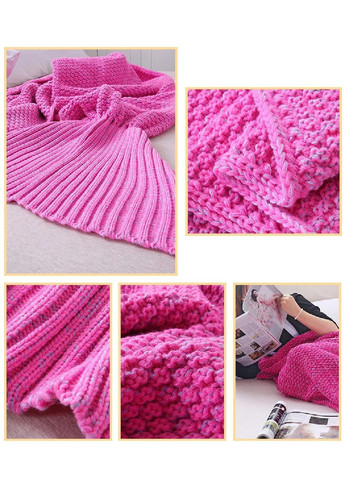 Дитячий акриловий плед ковдра русалочий хвіст для дітей дівчаток від 10 років 180х80 см (481376-Prob) Яскраво-рожевий Unbranded (361306303)
