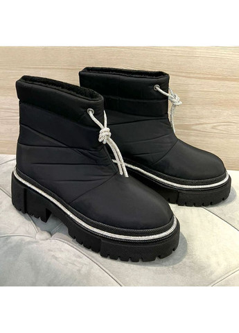 Черевики дутики жіночі чорні із стразами. Fashion (366427208)