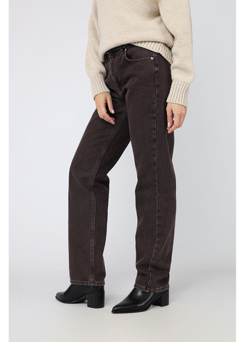 Джинси straight женские цвет темно-коричневый ЦБ-00283989 Yuki - (370499613)