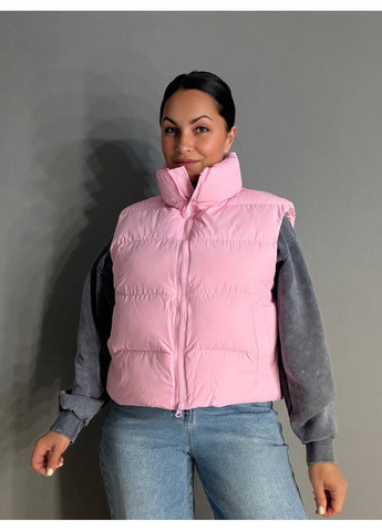 Жилетка женская A-N 10013 дутая без капюшона розовая No Brand (343276855)