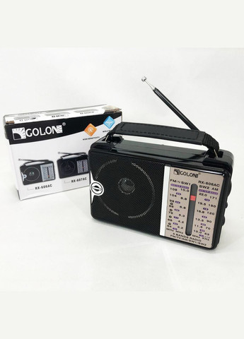 Радиоприёмник портативное радио RX-606 от сети и на батарейках приемник ретро колонка fm акустическая Golon (364663593)