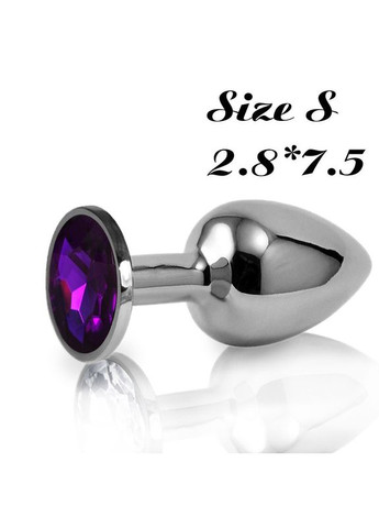 Анальний корок маленький S з фіолетовим каменем анальний лубрикант 300 мл банановий No Brand (340914801)