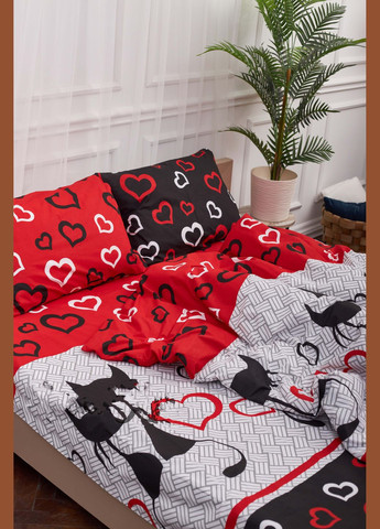 Комплект постельного белья евро 200х220 наволочки 4х50х70 Бязь Gold Люкс (MS-820001161) Moon&Star Love Cats (285717217)