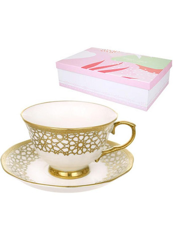Чайный сервиз "Афина" 6 фарфоровых чашек 240мл и 6 блюдец BonaDi (365248483)