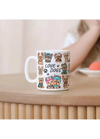 Кружка керамическая с принтом Love Dogs 330 мл Белая kr0032 No Brand (402624730)