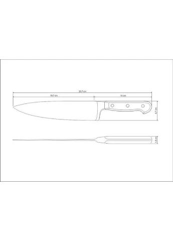 Кухонний ніж Century кухарський 197 мм Black (24011/108) Tramontina (309202492)