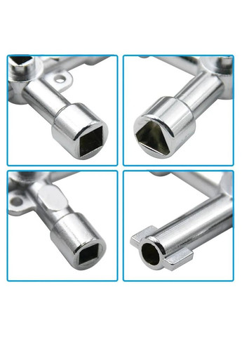 Универсальный служебный ключ распределительного шкафа 4в1 Треугольный Квадратный Круглый 71x71 мм Серебристый No Brand (369163435)